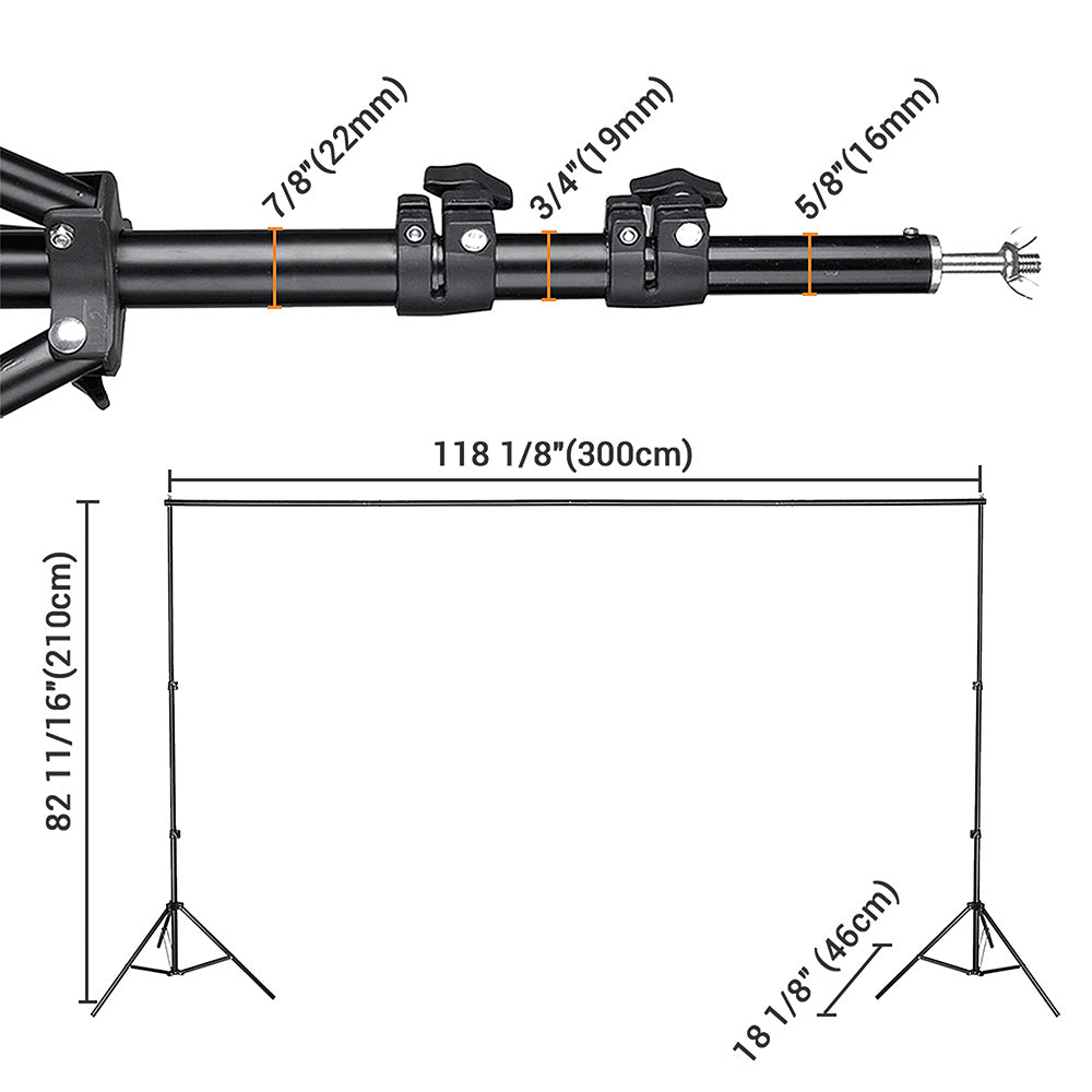 Yescom 10'x7' Adjustable Photography Background Support Image