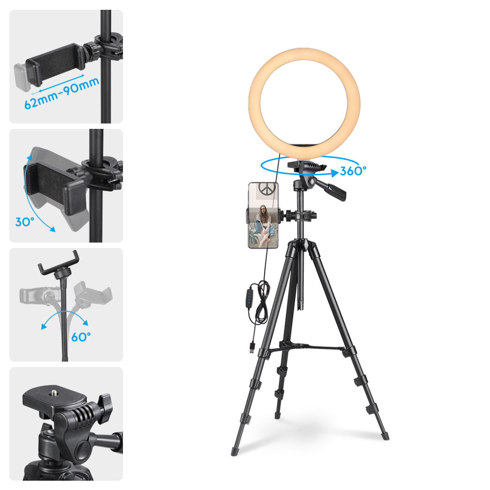 Yescom 10" Ring Light w/ Stand Angeleye Photo Video Social Lighting Image