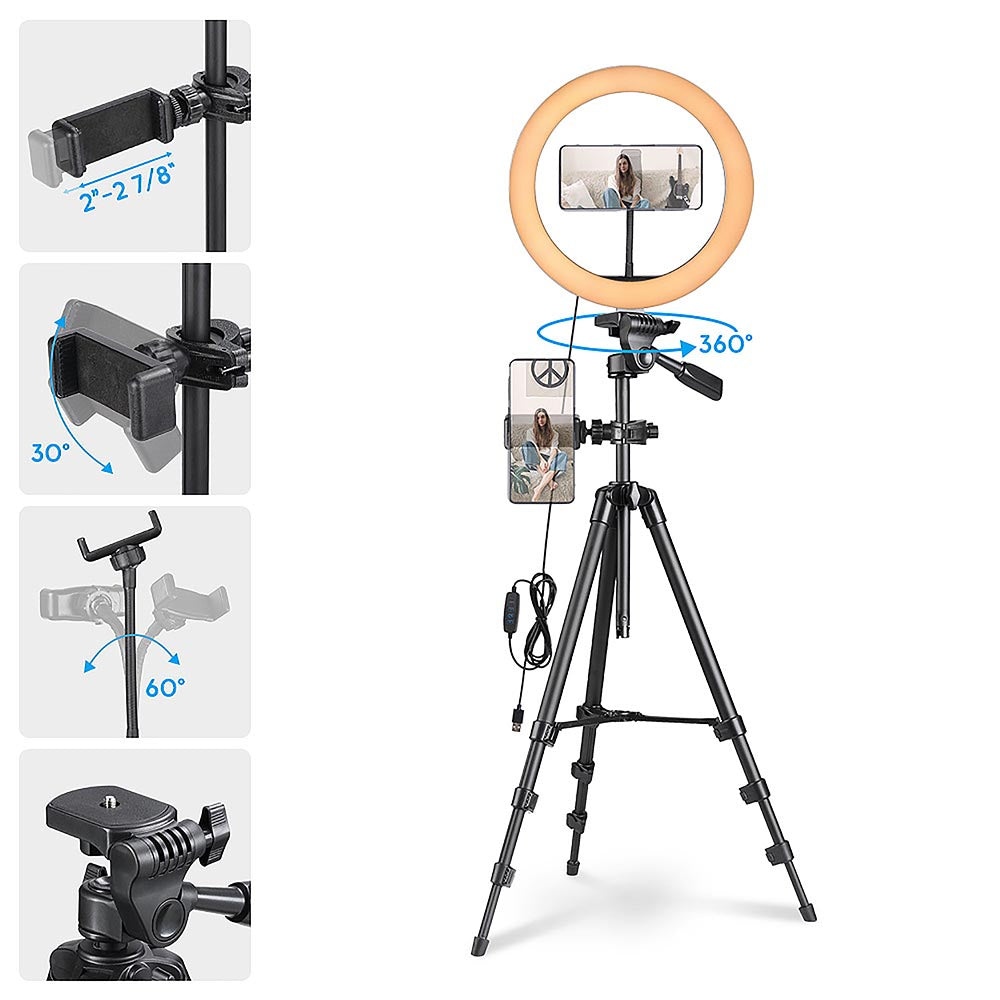 Yescom 12" Ring Light w/ Stand, Ball Head, Phone Holder Sociallight Image