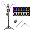 Yescom 7" Dual Ring Light RGB Selfie Mirror Phone Holder Remote