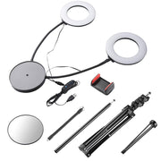 Yescom 7" Dual Ring Light RGB Selfie Mirror Phone Holder Remote Image