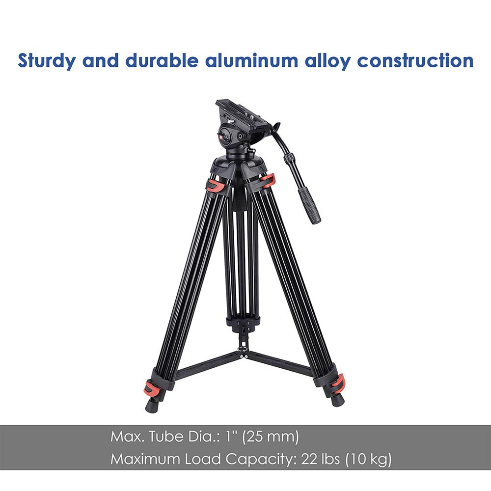 Yescom 71in Adjustable Camera Tripod Kit 3-Height 360 Fluid Head w/ Bag Image