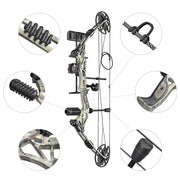 Yescom Archery Compound Bow Kit & 12 Carbon Arrows Fishing Bow Image