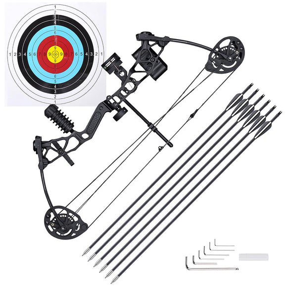 Yescom Youth Compound Bow Kit 16-28lbs with 6 Carbon Arrows Image