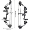 Yescom Youth Compound Bow Kit 16-28lbs with 6 Carbon Arrows