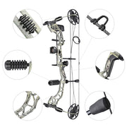 Yescom Archery Compound Bow Kit & 12 Carbon Arrows Fishing Bow Image