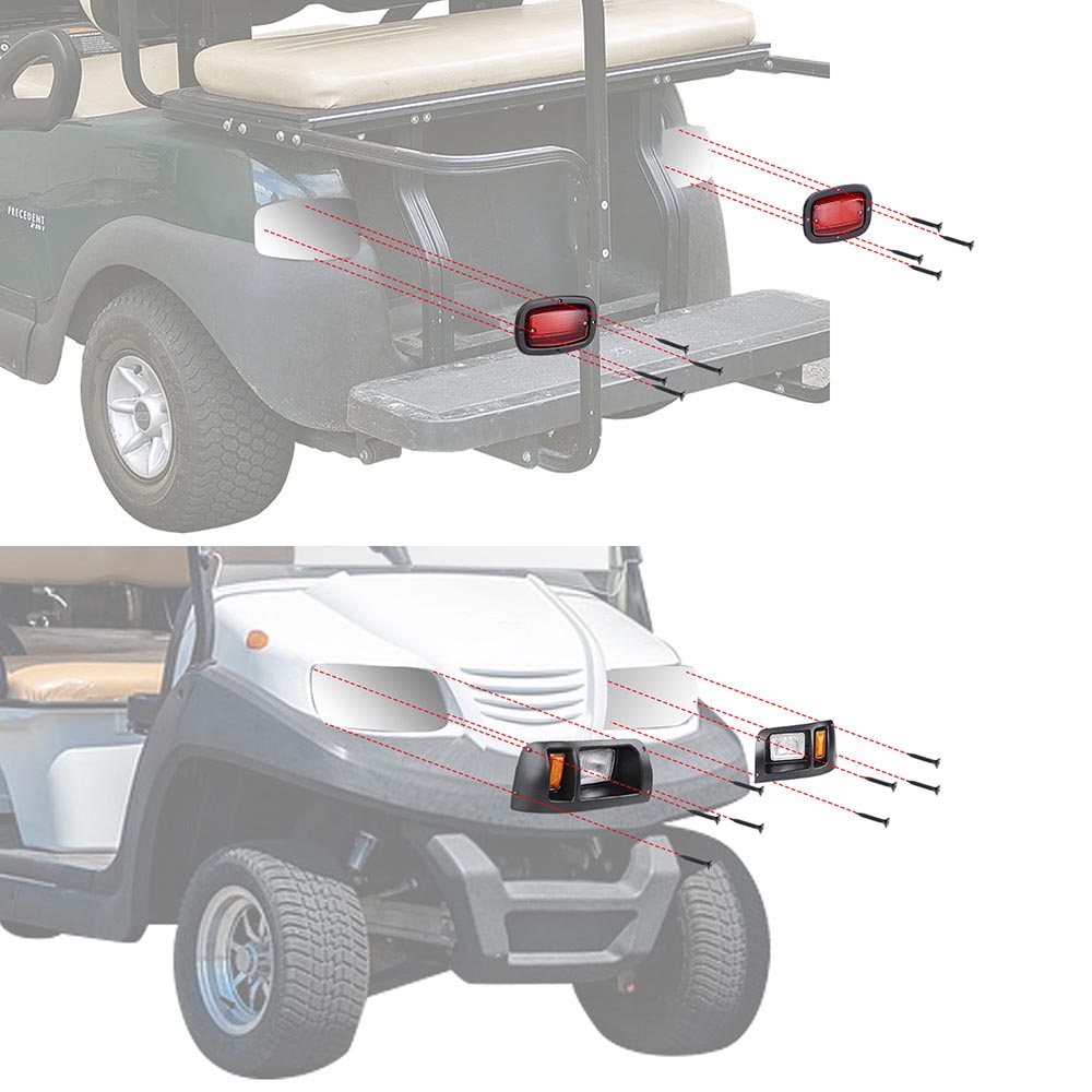 Yescom Golf Cart Halogen Headlight & LED Tail Light Kit for Club Car Image