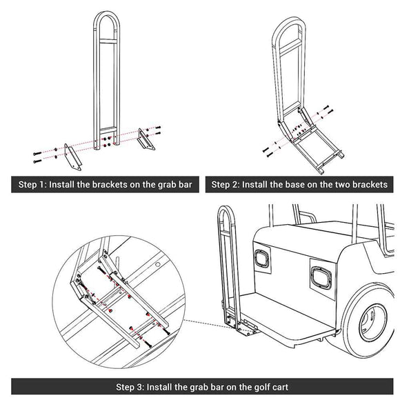 Yescom Safety Grab Bar Rear Seat for Golf Cart EZGO Genesis 150 Image