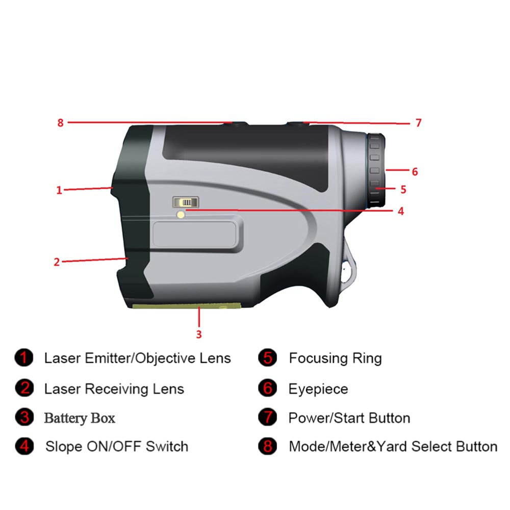 Yescom Golf Rangefinder Laser 6X 25 1000 Yards w/ Bag Image