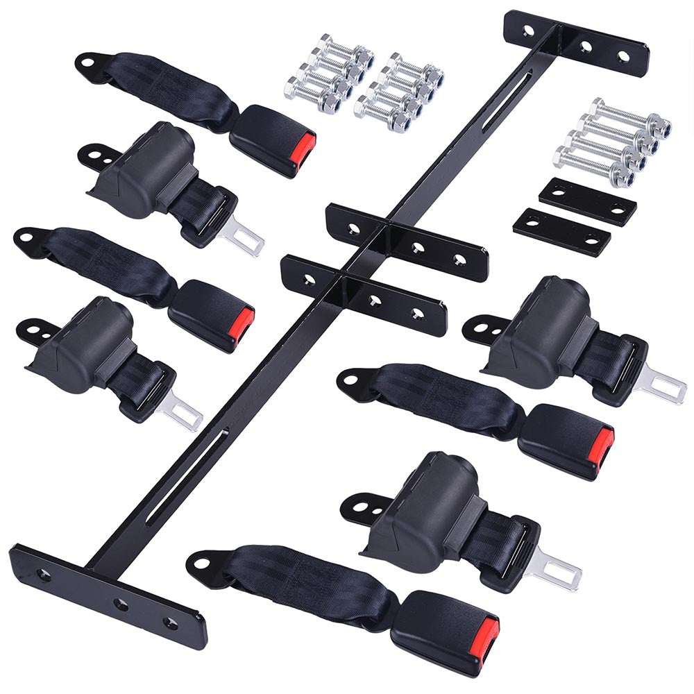 Yescom Universal Golf Cart Seat Belt Bracket Set Retractable 4 Pack Image