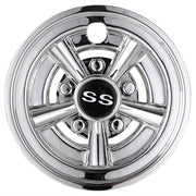 Yescom SS Golf Cart Hub Caps Set (4) 8 in Chrome EZGO Club Car Yamaha Image