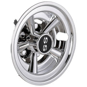 Yescom SS Golf Cart Hub Caps Set (4) 8 in Chrome EZGO Club Car Yamaha Image