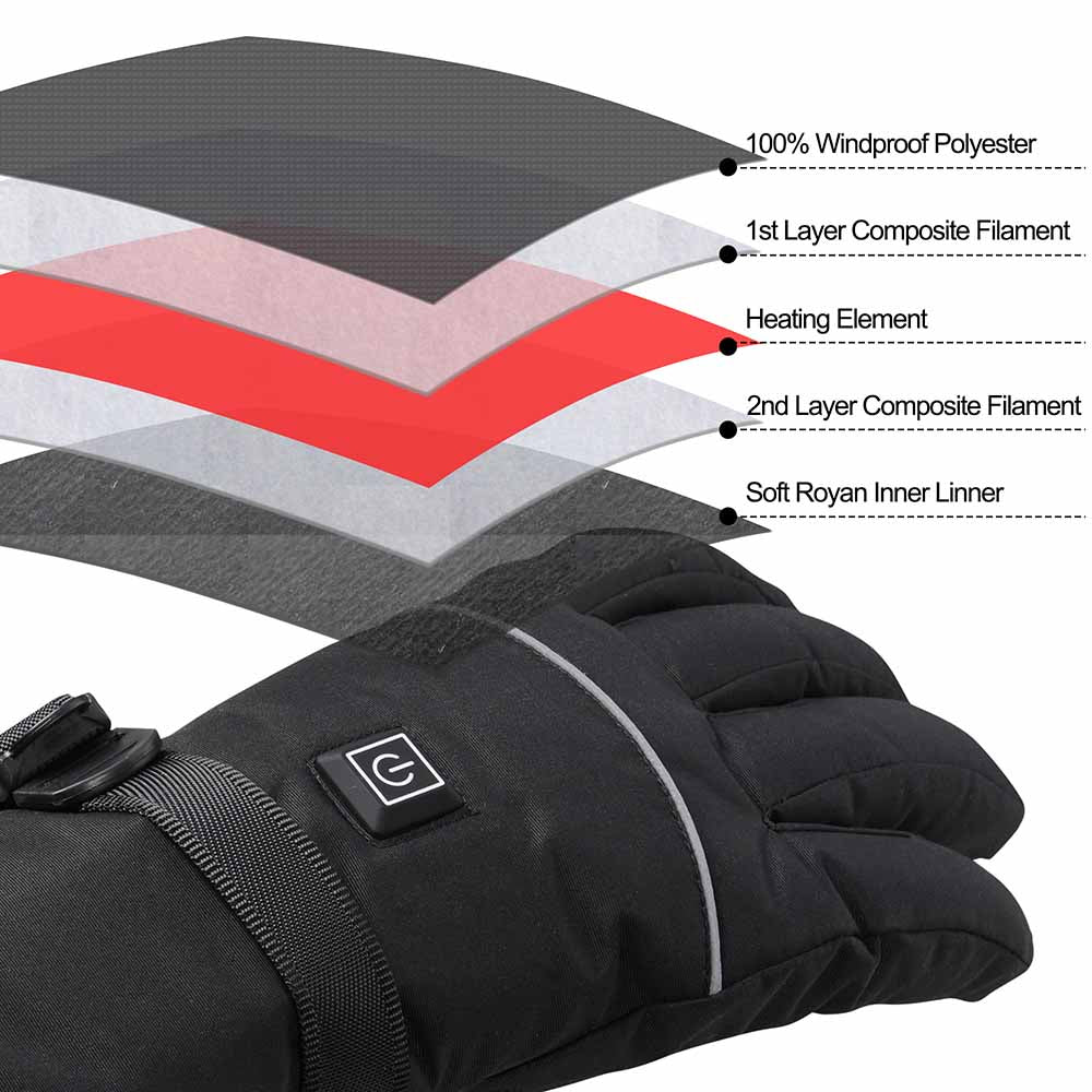 Yescom Electric Heated Gloves Touchscreen Battery Powered Image