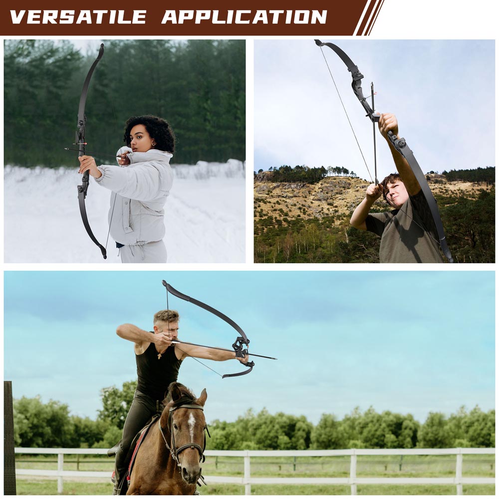 Yescom Recurve Bow Kit Longbow Right Hand 53in 40lbs Image