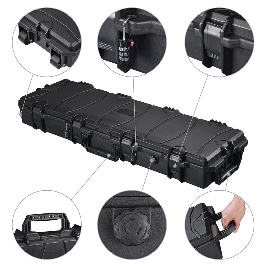 Yescom 53" Rolling Rifle Case with TSA Padlock Foam IP67 Image