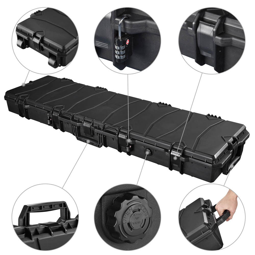 Yescom 40" Rolling Rifle Case with Foam TSA Padlocks IP67 Long Hard Case Image