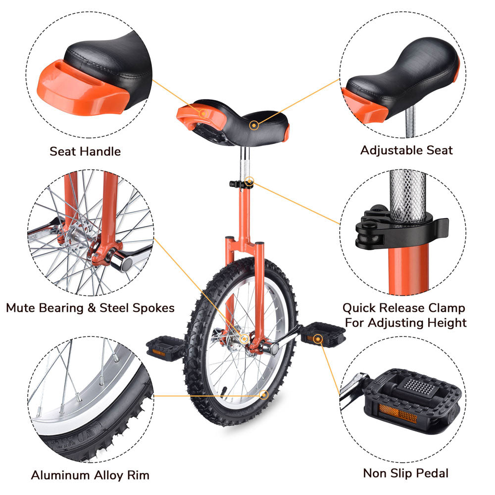 Yescom 16 inch Unicycle Wheel Frame Color Optional Image