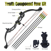 Yescom Youth Beginner Archery Compound Bow Set & 4 Arrows Image