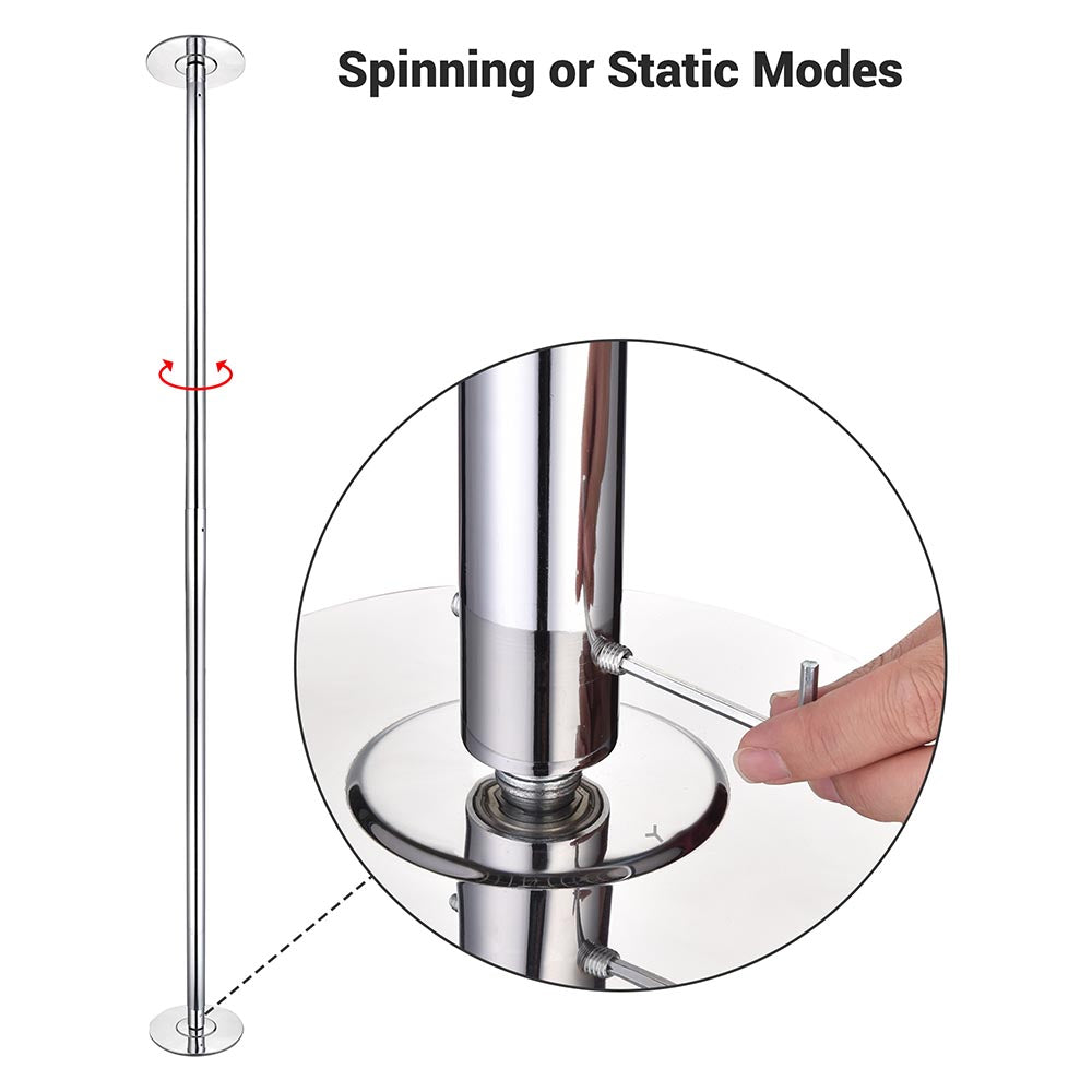 Yescom Spinning Static Removable Dance Pole D45mm 9ft Image