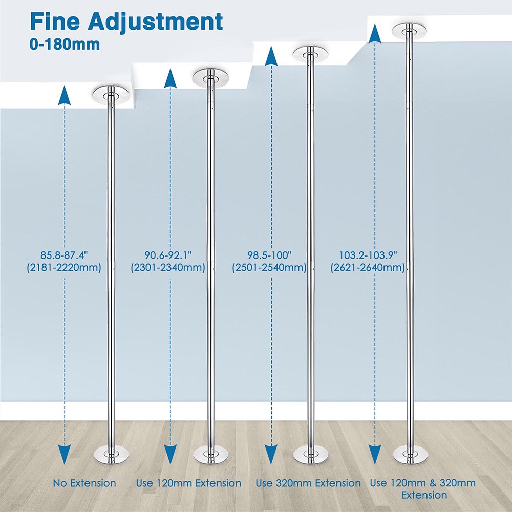 Yescom Portable Striper Pole for Home D45mm 9ft Image