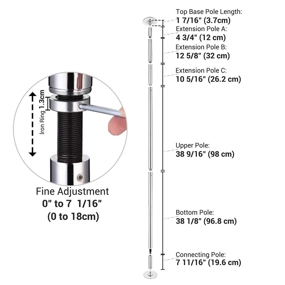 Yescom 10' Spinning Dance Pole Kit Removable D45mm Image