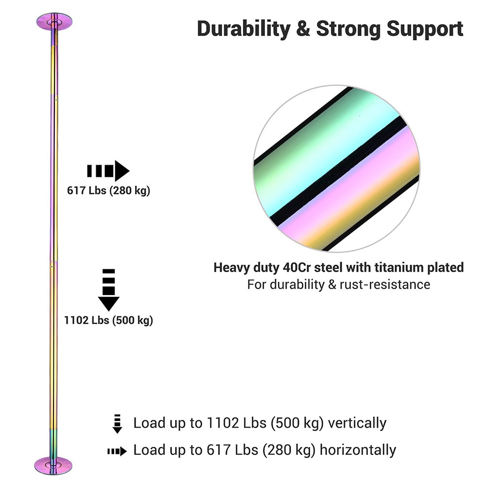 Yescom 11.5ft Colorful Portable Spinning Pole Image