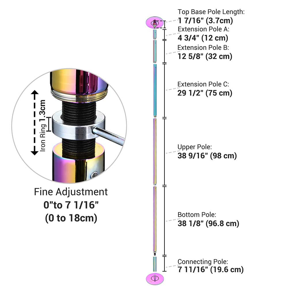 Yescom 11.5ft Colorful Portable Spinning Pole Image