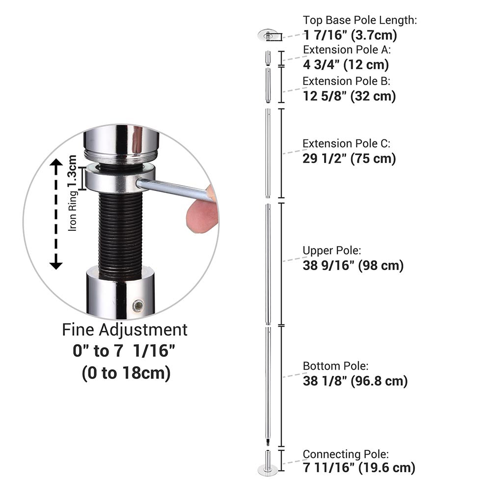 Yescom 11.5ft Spinning Pole Dancing Pole Home Exercise Image