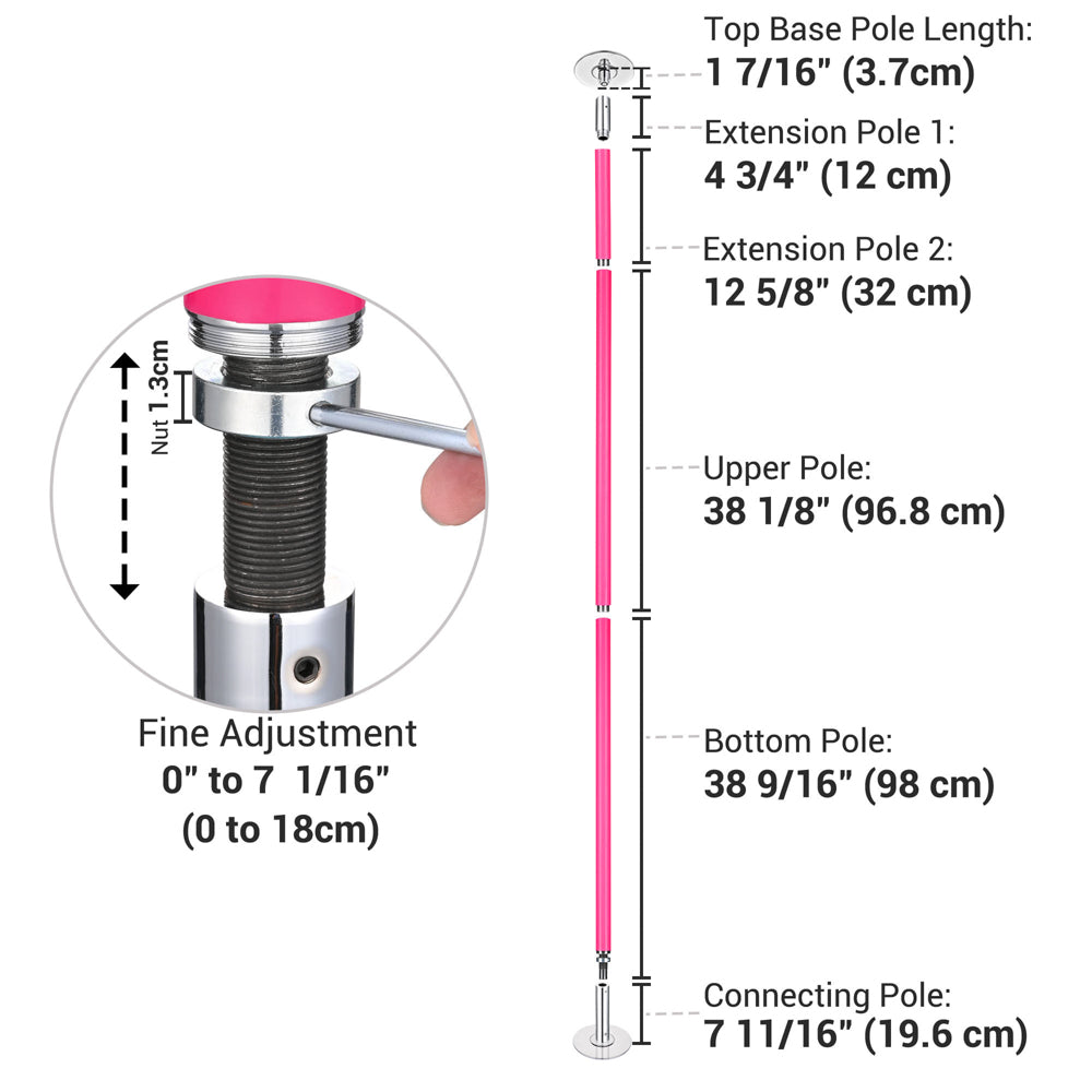 Yescom 9.25ft Silicone Portable Spinning Pole D45mm Image