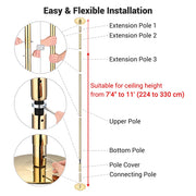 Yescom 10.8FT Golden Portable Spinning Dance Pole D45mm Image