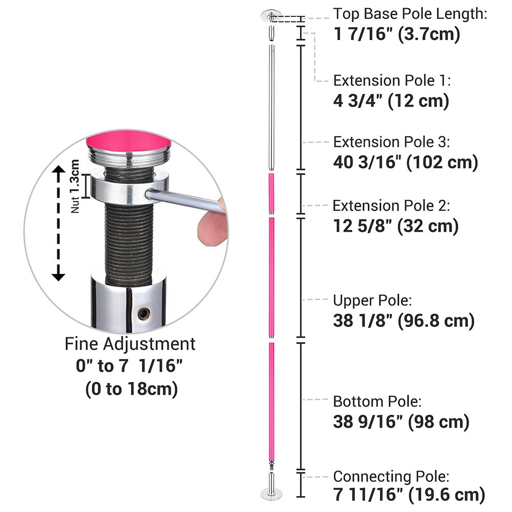 Yescom 12.6ft Silicone Portable Spinning Pole D45mm Image