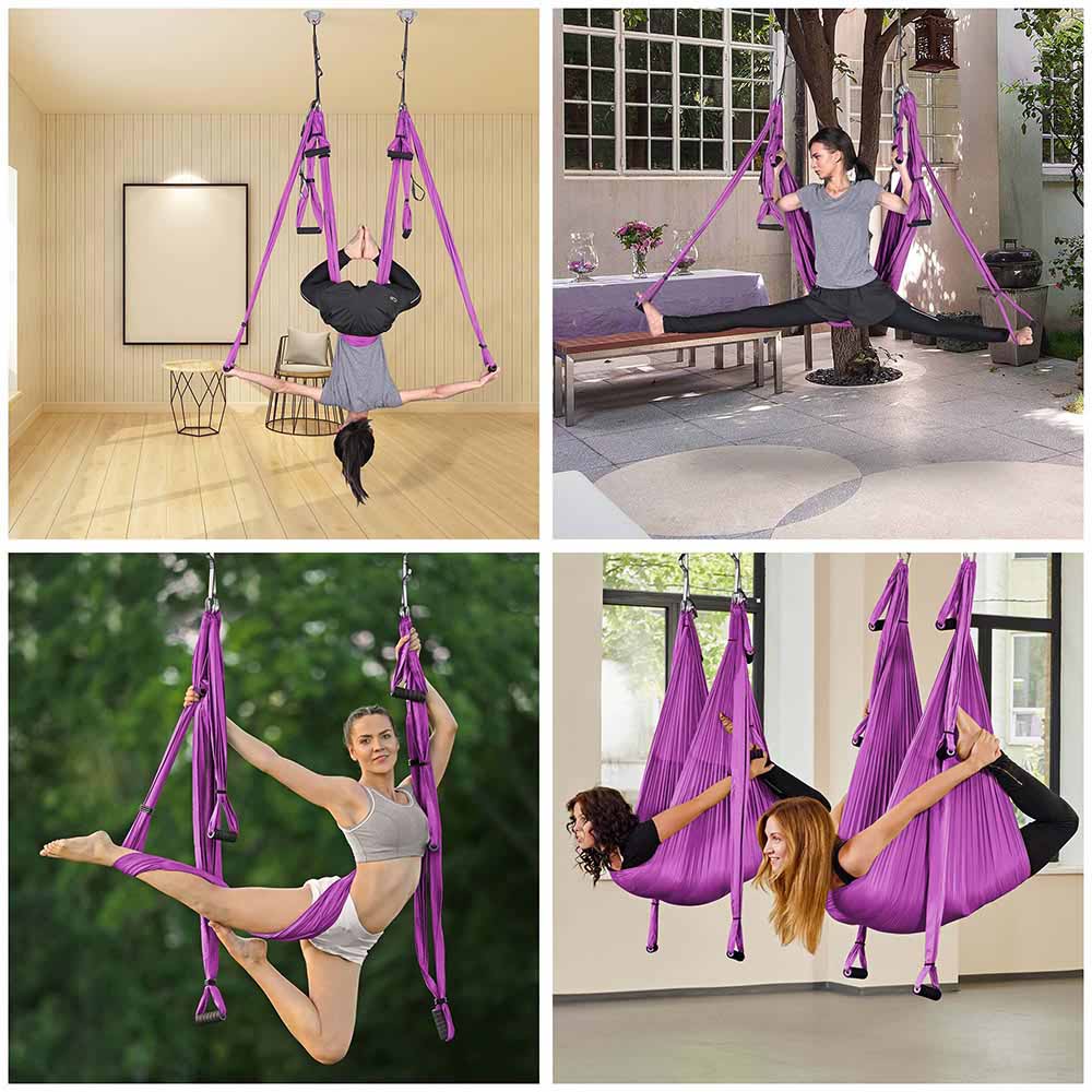 Yescom Yoga Swing Aerial Yoga Inversion Sling with Ceiling Hooks Image