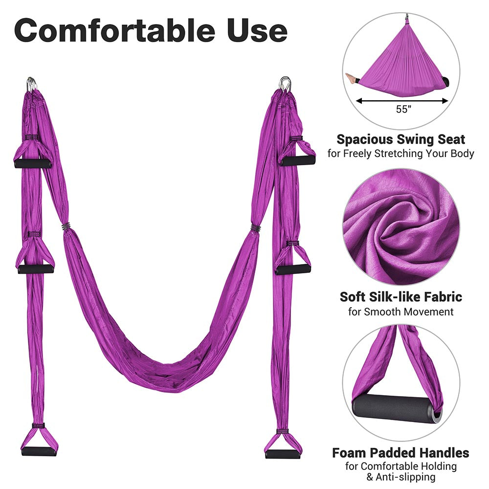 Yescom Yoga Swing Aerial Yoga Inversion Sling with Ceiling Hooks Image