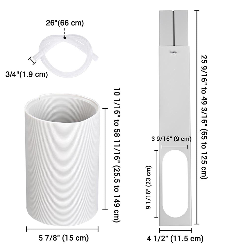 Yescom Window Vent Kit for Portable AC 5 7/8" Dia. Hose Image