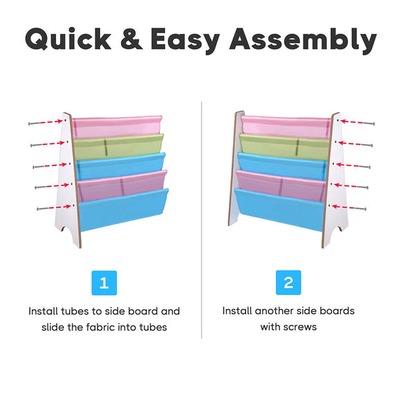 Yescom Kids Sling Bookshelf Book Storage Display Holder Image