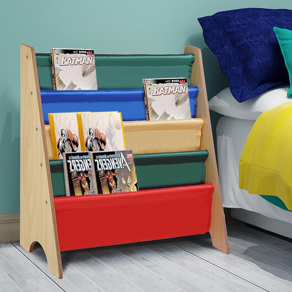 Yescom Kids Sling Bookshelf Book Storage Display Holder Image