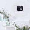 Yescom 8in Large Digital Calendar Day Clock with 6-Alarm Black/White