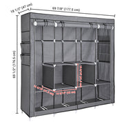 Yescom 70" Portable Wardrobe Storage Clothes Closet Organizer Image