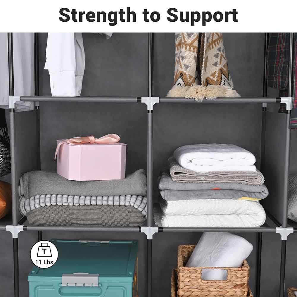 Yescom 70" Portable Wardrobe Storage Clothes Closet Organizer Image