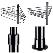 Yescom 4 Baskets Bathtub Corner Shower Caddy Adjustable Pole Black Image