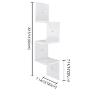 Yescom Corner Wall Shelf Wooden Floating Shelves 3 Tiers Image