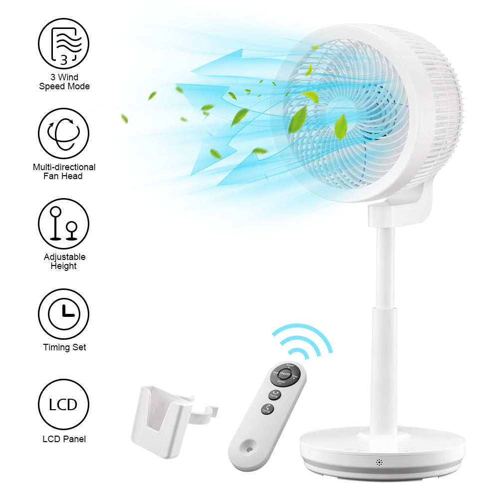 Yescom 11" Desk & Pedestal Fan with Remote Quiet Cooling Fan Image