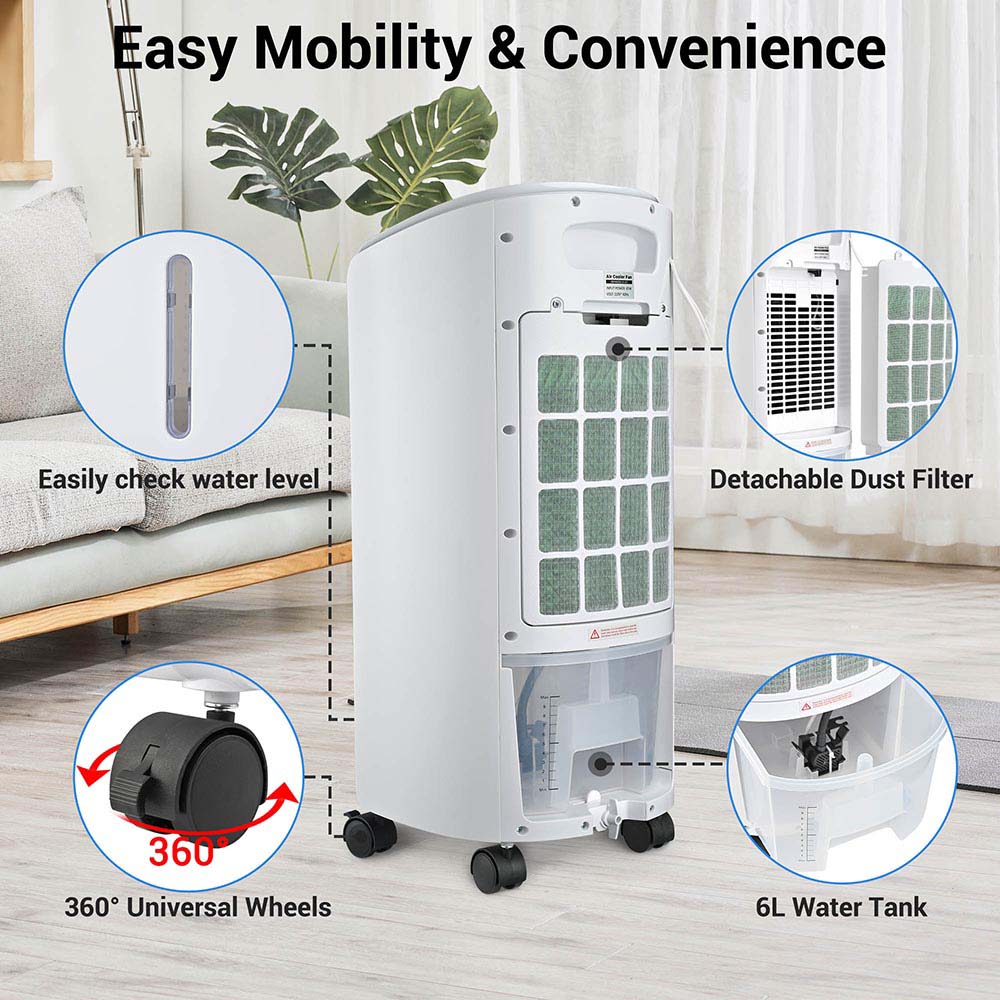 Yescom 65W 6L Portable Evaporative Air Cooler w/ Remote Image