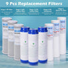 Yescom Under Sink Water Filter Replacement Cartridge 9 Pack