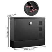 Yescom Lockable Mailbox Wall Mount 14x12x4 in Image