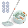 Yescom Spin Mop and Bucket with Wringer Set 8 Microfiber Mop Pads