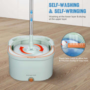 Yescom Spin Mop and Bucket with Wringer Set 8 Microfiber Mop Pads Image