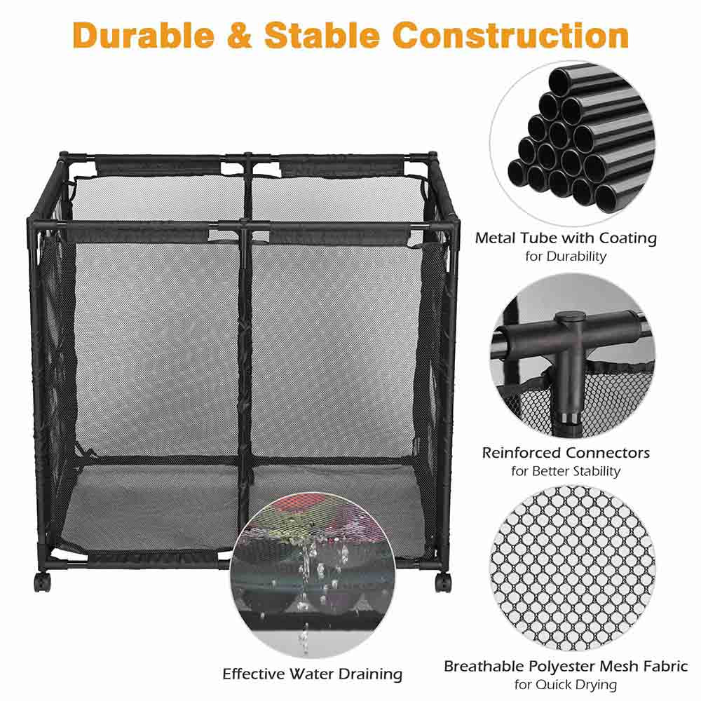 Yescom 35x33x22 Mesh Pool Storage Bin Rolling Cart Organizer Image