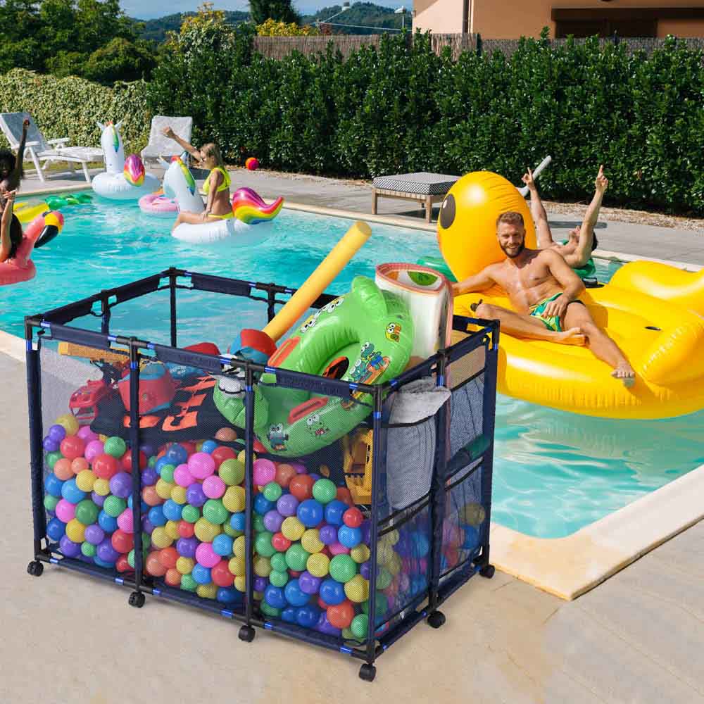 Yescom Pool Float Storage Outdoor Rolling Bin 48"x30"x34" Image