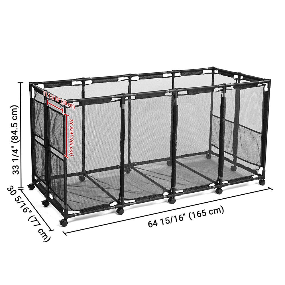 Yescom 65" Pool Toy Storage Large Rolling Cart Mesh Bin Image